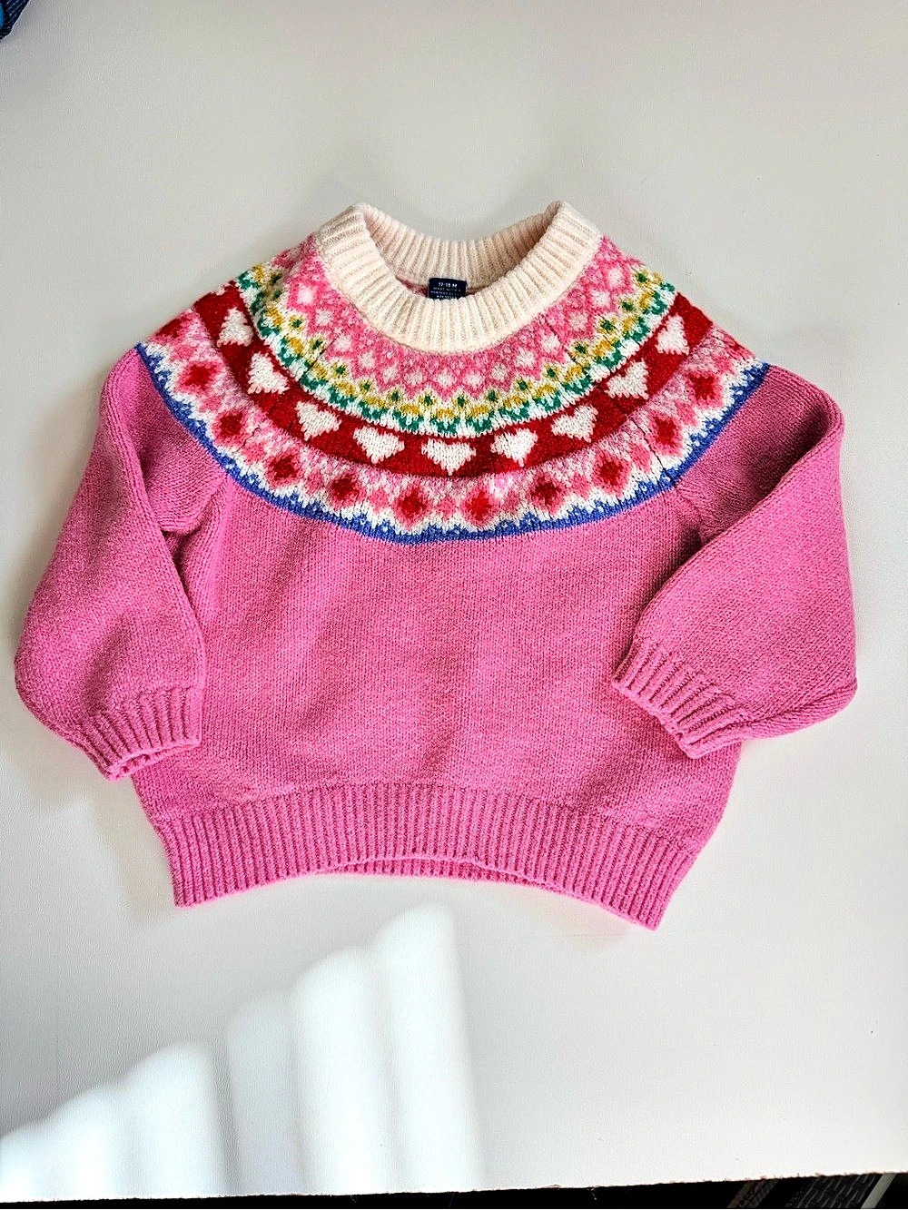 Old Navy Fair Isle Sweater for Toddler Girls Pink 12-18M